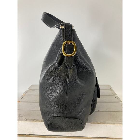 MICHAEL KORS, LARGE BLACK PEBBLED LEATHER SHOULDER BAG - Picture 3 of 16